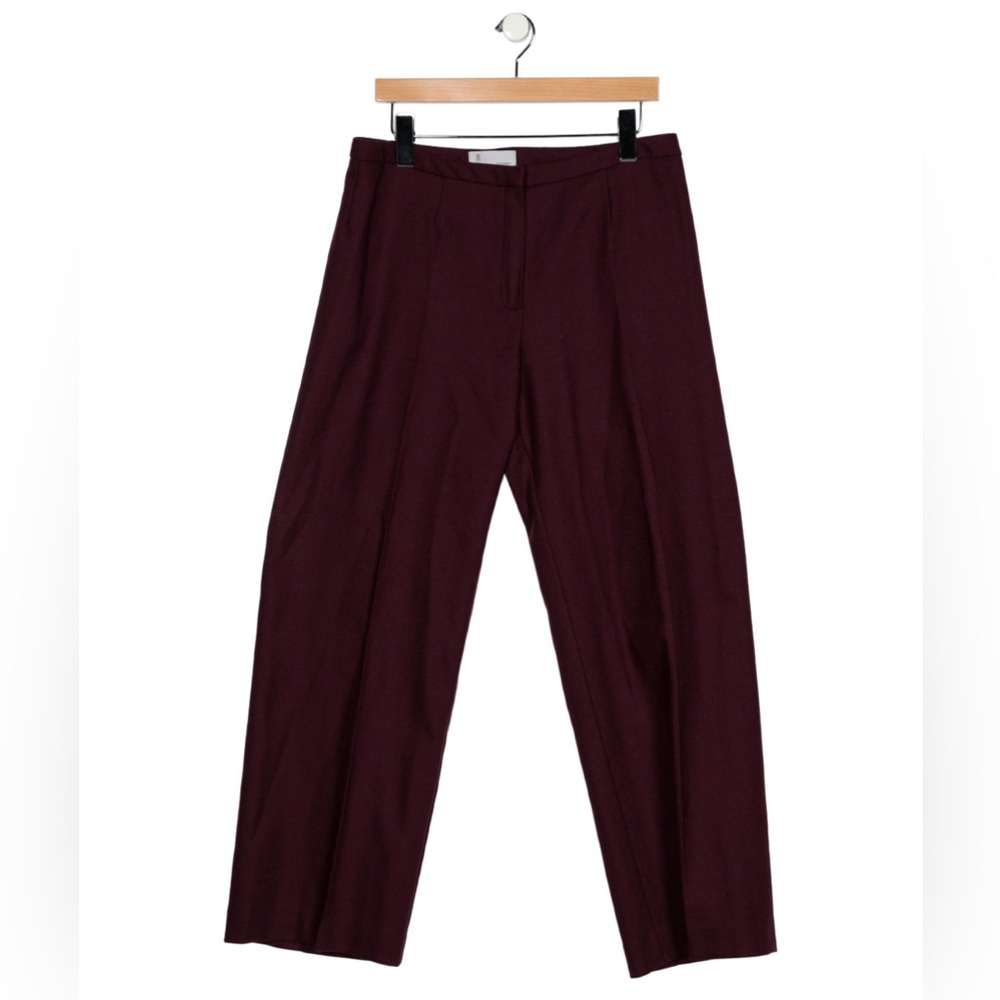 Missoni burgundy wide leg, flat front cotton blend pants trousers